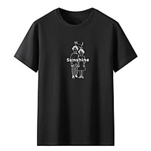 Men's Unisex Tee T shirt Hot Stamping Graphic Prints Human Letter Plus Size Print Short Sleeve Casual Tops Cotton Basic Fashion Designer Big and Tall White Black Light gray Lightinthebox