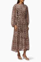 Grace Pin Tuck Tiered Midi Dress in Cotton - thumbnail