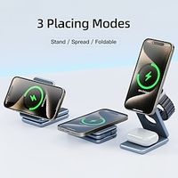 Wireless Charger 15 W Output Power Wireless Charging Station Foldable Charging Station CE Certified Fast Wireless Charging MagSafe Magnetic For Compatible with any wireless charging enabled devices miniinthebox - thumbnail