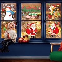 6pcs/set, Christmas Window Stickers, Wall Stickers, Self-adhesive Tape Adhesive, Removable Shopping Mall Window Arrangement, Christmas Decoration Stickers For Home miniinthebox - thumbnail