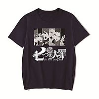 Men's Unisex Tee T shirt Shirt Hot Stamping Anime Graphic Prints Plus Size The Seven Deadly Sins Print Short Sleeve Casual Tops Cotton Basic Designer Big and Tall Round Neck White Red Blushing Pink miniinthebox - thumbnail
