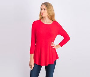 Womens Pullover Textured Tops  Red