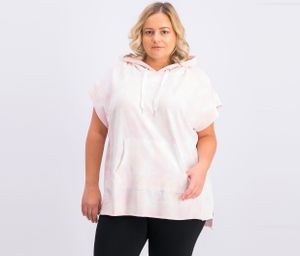 Womens Performance Plus Size Tie Dye Short-Sleeve Hoodie  Blush Combo