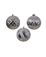 Kaemingk Decoris 12cm Baubles Shatterproof Silver Assorted 1 Piece