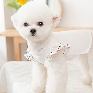 Dog Cat Shirt / T-Shirt Solid Colored Fashion Cute Holiday Casual / Daily Dog Clothes Puppy Clothes Dog Outfits Soft White Costume for Girl and Boy Dog Cloth XS S M L XL 2XL miniinthebox