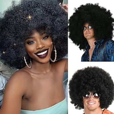 Cosplay Costume Wig Synthetic Wig Jerry Curl Afro Curly Pixie Cut Machine Made Wig 16 inch Dark Brown Ginger Black Synthetic Hair Women's Yellow Dark Brown Natural Black miniinthebox