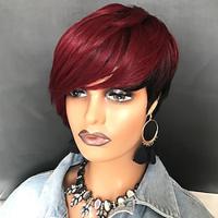 Short Red Human Hair Wigs for Black Women Pixie Cut Wig Human Hair Short Burgundy Pixie Wigs Human Hair with Bangs Ombre Red Short Pixie Human Hair 1B/99J Lightinthebox