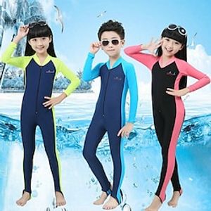 Bluedive Boys Girls' Rash Guard Dive Skin Suit UV Sun Protection UPF50 Breathable Full Body Lycra Swimsuit Front Zip Swimming Diving Surfing Snorkeling Patchwork Spring   Fall Summer / Stretchy miniinthebox