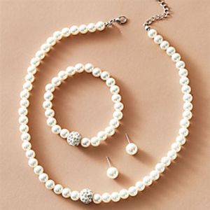 Women's Jewelry Set Classic Blessed Stylish Artistic Simple Trendy Sweet Pearl Earrings Jewelry White For Anniversary Party Evening Formal Beach Festival 1 set Lightinthebox