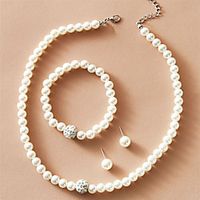 Women's Jewelry Set Classic Blessed Stylish Artistic Simple Trendy Sweet Pearl Earrings Jewelry White For Anniversary Party Evening Formal Beach Festival 1 set Lightinthebox - thumbnail