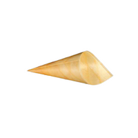 Hotpack | 125 X 85 Mm Disposable Wooden Cone | 500 Pieces