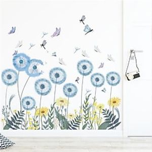 Blue Dandelion Butterfly Wall Stickers Living Room Porch Home Wall Decoration Wall Stickers Lightinthebox