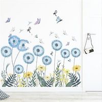 Blue Dandelion Butterfly Wall Stickers Living Room Porch Home Wall Decoration Wall Stickers Lightinthebox - thumbnail