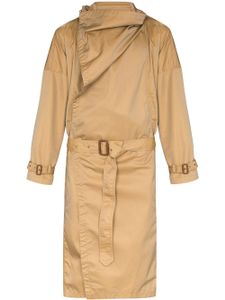 Iroquois drape wrap trench coat - NEUTRALS