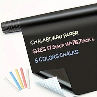 Chalkboard Contact Paper Roll 45200cm (17.778.7)5 Chalks Included Self Adhesive Chalk Paper Removable Diy Blackboard Wall Sticker For School Office Home Art Lightinthebox