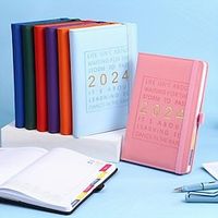 Agenda 2024 Planner 400 Pages Notebook 365 Days Monthly Weekly Daily Plan Calendar Timetable Diary School Stationery miniinthebox