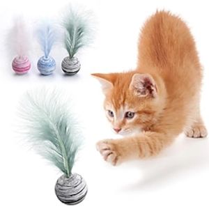 Cat toy Ball Feather Funny Cat Toy Star Ball Plus Feather Foam Ball Throwing Toys Interactive Plush Toys Pet Supplies katten toy Lightinthebox
