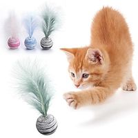 Cat toy Ball Feather Funny Cat Toy Star Ball Plus Feather Foam Ball Throwing Toys Interactive Plush Toys Pet Supplies katten toy Lightinthebox - thumbnail