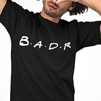 Men's Unisex Tee T shirt Hot Stamping Graphic Prints Letter Plus Size Print Short Sleeve Casual Tops Cotton Basic Fashion Designer Big and Tall Black Lightinthebox - thumbnail