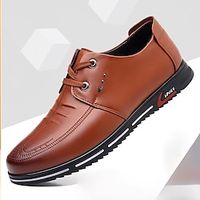 Men's Oxfords Retro Walking Casual Daily Leather Comfortable Booties / Ankle Boots Loafer Black Brown Spring Fall miniinthebox - thumbnail