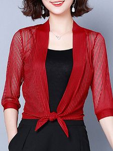 Lace Up Stripes Cardigans