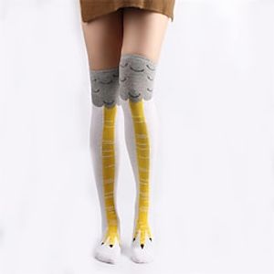 Women's 1 Pair Socks Stockings Fashion Comfort Striped Multi Color Medium Winter Fall Black Fuchsia White miniinthebox