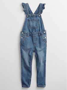 Toddler Denim Ruffle Overalls with Washwell&#153