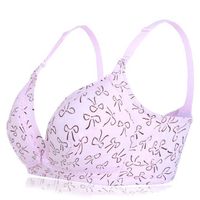 Comfortable Seamless Front Button Breathable Wireless Printing Nursing Bra