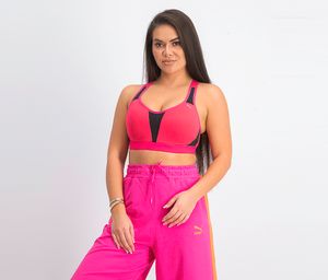 Womens Get Fast Sports Bra  Rose Pink/Black