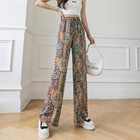 Women's Wide Leg Polyester Graphic Black White Casual Daily Long Weekend Spring Summer Lightinthebox