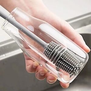 Silicone Milk Bottle Brush 360 Long Handle Cup Brush Handheld Soft Head Food Grade Watering Kitchen Household Cleaning Brushes miniinthebox