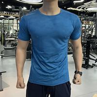 Men's Fitness Tops Compression Tops Sports T-Shirt Crewneck Short Sleeves Athleisure Sports Casual Daily Soft Solid Color Lake Blue White Activewear Casual / Sporty Lightinthebox