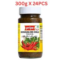Priya Gongura Red Chilli Pickle In Oil 300g Pack of 24
