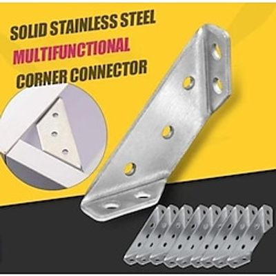 Universal Stainless Steel Furniture Corner Connector Shelf Support Fastener.Stainless Steel Corner Brace, Triangular Flange Angle Bracket Mending Plate, Furniture Fastener Joint Corner Connector Lightinthebox