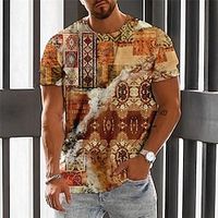 Men's T shirt Tee Graphic Tribal Crew Neck Clothing Apparel 3D Print Outdoor Daily Short Sleeve Print Designer Vintage Ethnic Lightinthebox