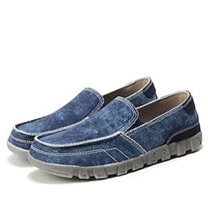 Men's Sneakers Loafers  Slip-Ons Espadrilles Light Soles Slip-on Sneakers Casual British Preppy Daily Office  Career Cycling Shoes Walking Shoes Canvas Denim Breathable Black Blue Summer Spring Lightinthebox
