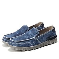 Men's Sneakers Loafers  Slip-Ons Espadrilles Light Soles Slip-on Sneakers Casual British Preppy Daily Office  Career Cycling Shoes Walking Shoes Canvas Denim Breathable Black Blue Summer Spring Lightinthebox - thumbnail