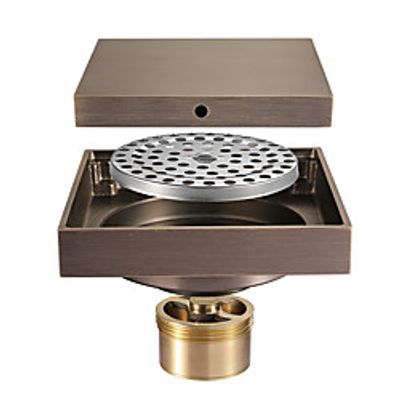Antique Brass 10cm10cm Shower Bathtub Hair Stopper Drain Protector, Easy Clean Drain Cover Strainer Trap for Bathroom and Kitchen Sink miniinthebox