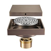 Antique Brass 10cm10cm Shower Bathtub Hair Stopper Drain Protector, Easy Clean Drain Cover Strainer Trap for Bathroom and Kitchen Sink miniinthebox - thumbnail