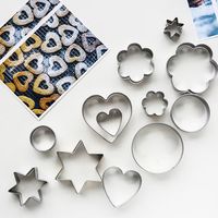 12Pcs Stainless Steel Egg Mold Nozzle Cupcake Pastry Tips Decor DIY Love Round Fruit Cake Mold