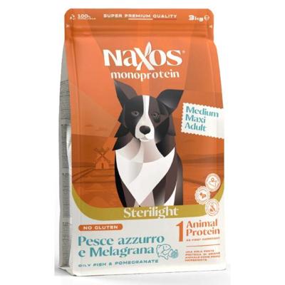 Naxos Sterilight Medium-Maxi Blue Fish And Pomegranate For Dog 3Kg