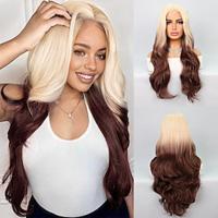 Synthetic Lace Wig Natural Wave Style 26 inch Multi-color Middle Part U Part Wig Women Wig Brown / White Lightinthebox