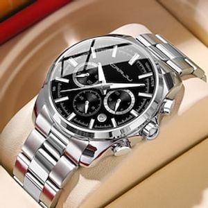 CRRJU Men's Watches Luxury Business Waterproof Calendar Quartz Watches for Men Chronograph Stainless Steel Wristwatches miniinthebox