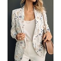 Women's Blazer Floral Print Party Wedding Blazer Suit Spring Jacket Causal Business Jacket Outerwear Summer Yellow Lightinthebox - thumbnail