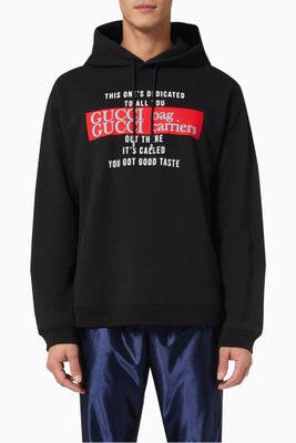 'You Got Good Taste' Print Hooded Sweatshirt in Cotton Jersey 'You Got Good Taste' Print Hooded Sweatshirt in Cotton Jersey