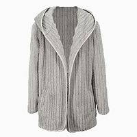 Men's Fuzzy Fleece Hoodie Cardigan Open Front Casual Long Sleeve Plush Tops Coat Autumn Winter Lightinthebox - thumbnail