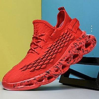 Men's Sneakers Plus Size Flyknit Shoes Walking Casual Daily Mesh Cloth Comfortable Booties  Ankle Boots Loafer Wine Orange  Black Yellow Spring Fall Lightinthebox