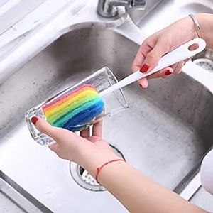 Long Handle Cup Brush Cleaning Brush Bottle Brush Colorful Scouring Pad Cup Brush Insulation Cup Brush Sponge Scouring Pad Brush miniinthebox