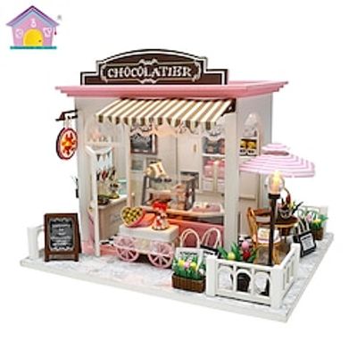 DIY cabin creative birthday christmas gift puzzle toy model wooden coffee cake shop No dust cover Lightinthebox