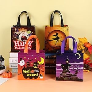 4pcs Halloween Non Woven Tote Bag Gift Packaging Wholesale Cookie Book Candy Chocolate Shopping Kids Party Supplies Lightinthebox